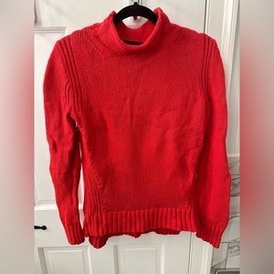 J Crew red cotton fishermen’s sweater